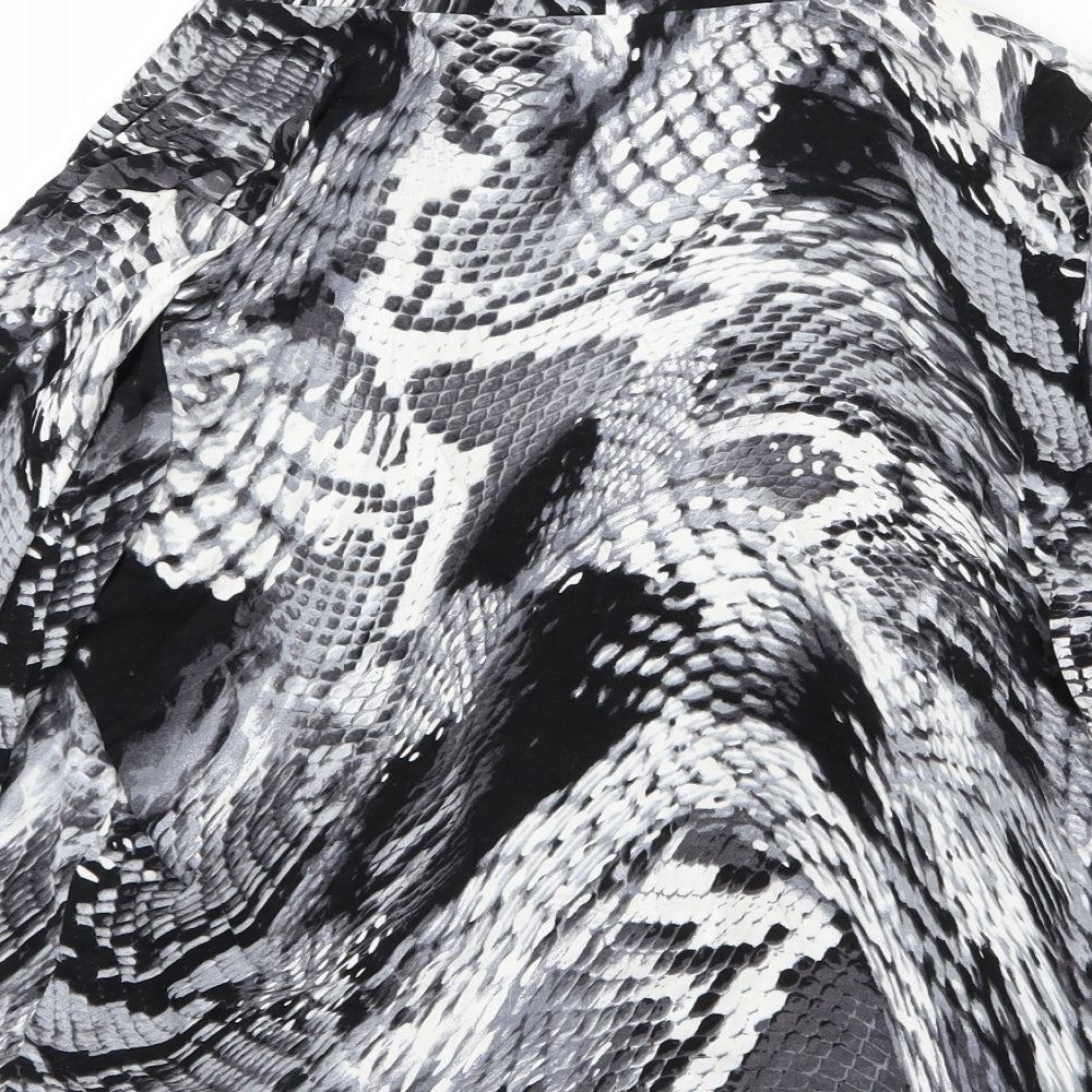 Roman Womens Grey Animal Print  Jacket Blazer Size 12