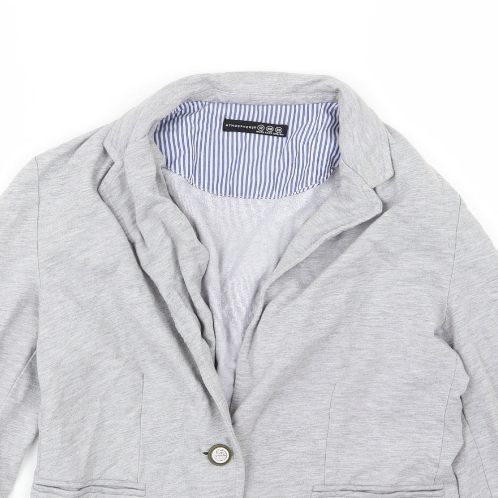 Atmosphere Womens Grey  Jersey Jacket Blazer Size 12