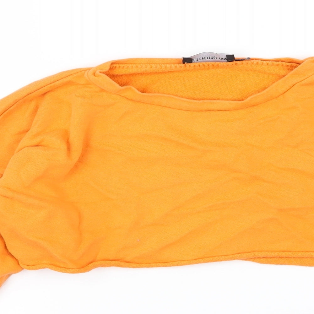 PRETTYLITTLETHING Womens Orange  Jersey Pullover Sweatshirt Size 6  - Cropped