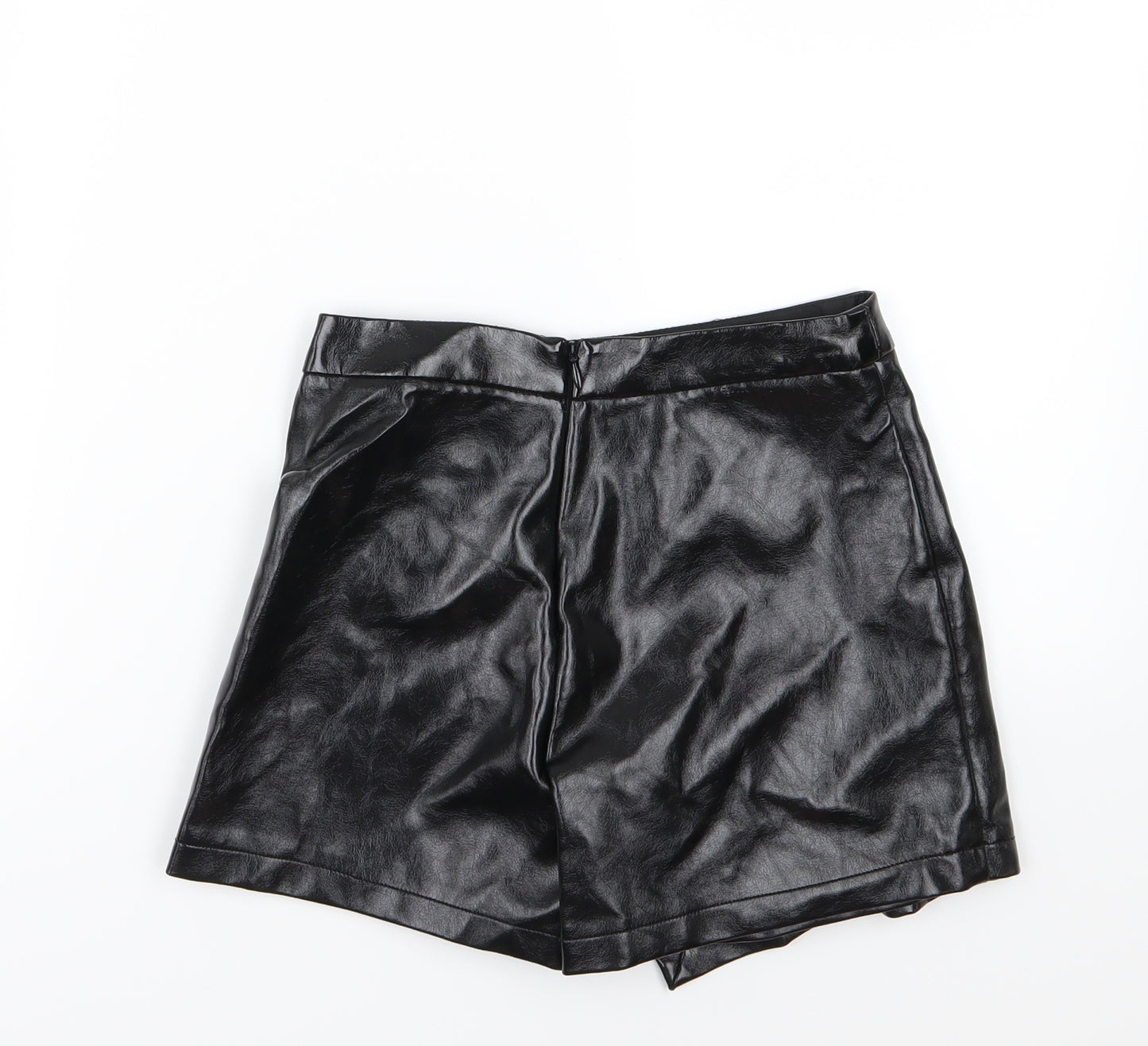 River Island Girls Black   A-Line Skort Size 9 Years - Leather Effect