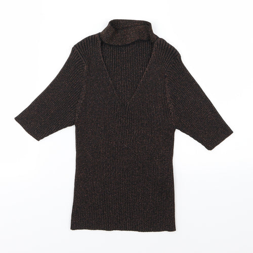 New Look Womens Brown  Knit Pullover Jumper Size 10