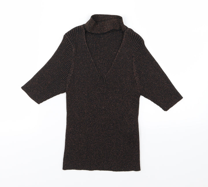 New Look Womens Brown  Knit Pullover Jumper Size 10