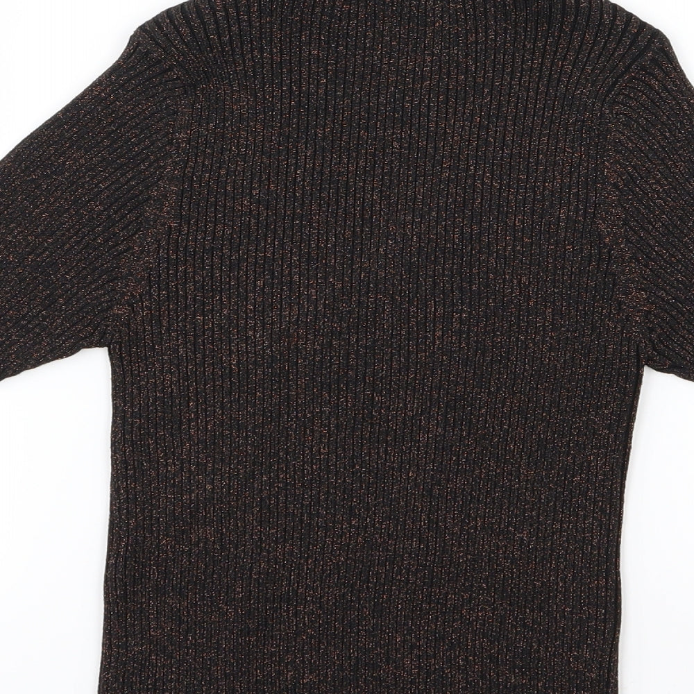 New Look Womens Brown  Knit Pullover Jumper Size 10