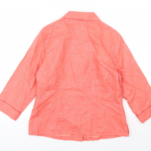 Anne Carson Womens Pink Floral  Jacket  Size L