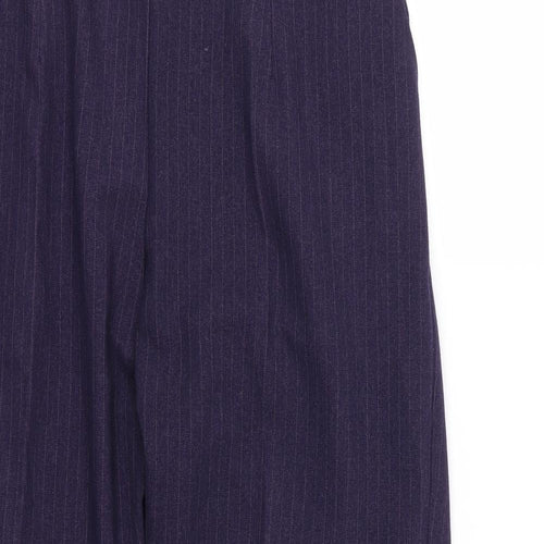 Preworn Womens Purple Striped Rayon Trousers  Size 34 in L24 in