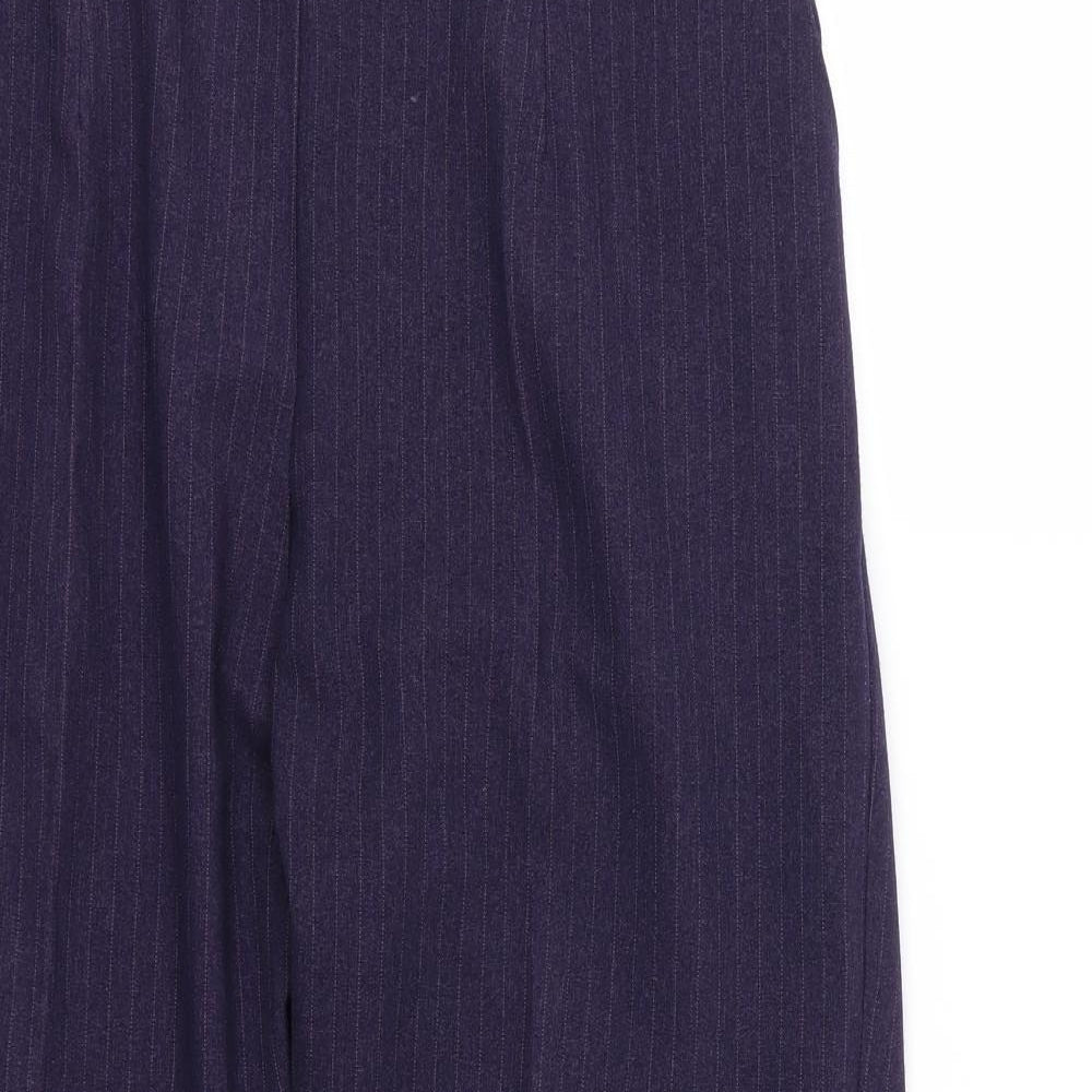 Preworn Womens Purple Striped Rayon Trousers  Size 34 in L24 in
