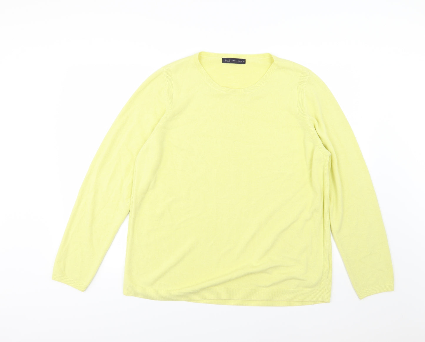 Marks and Spencer Womens Yellow  Knit Pullover Jumper Size 20