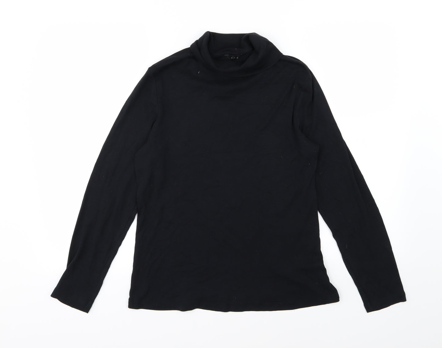 M&Co Womens Black  Jersey Basic T-Shirt Size 18