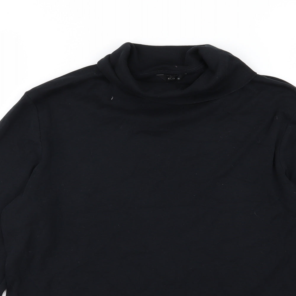 M&Co Womens Black  Jersey Basic T-Shirt Size 18