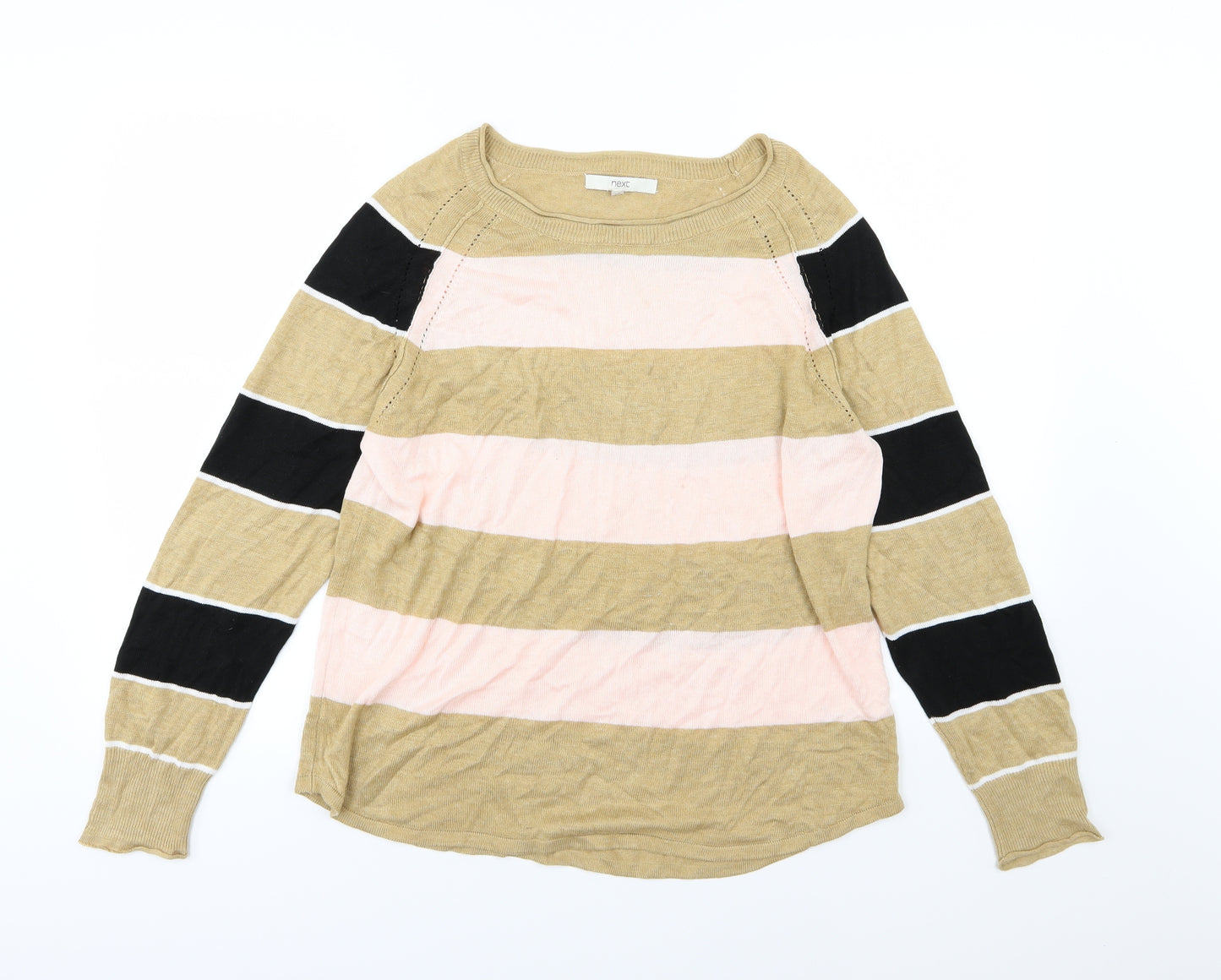 NEXT Womens Brown Striped Knit Pullover Jumper Size 18