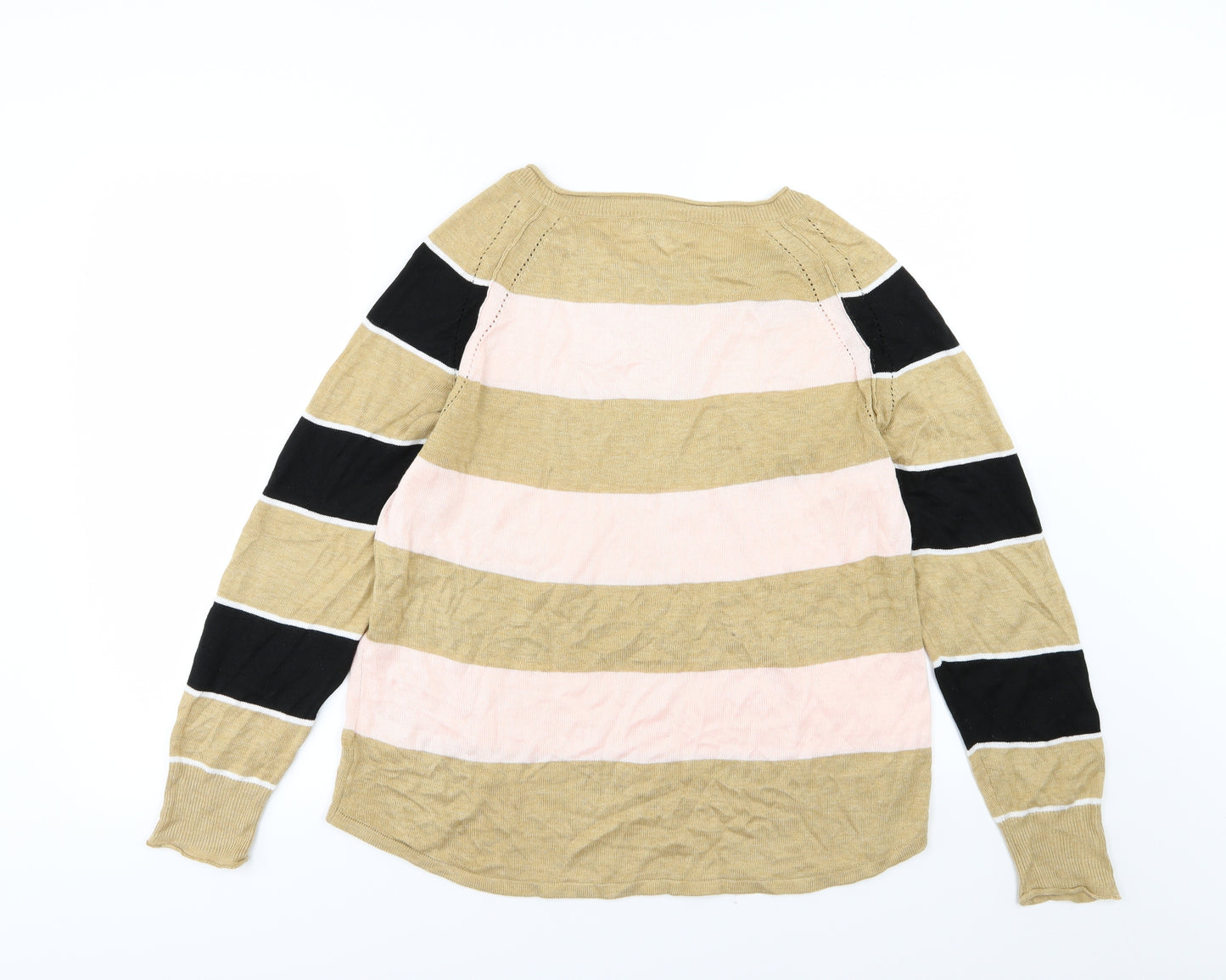 NEXT Womens Brown Striped Knit Pullover Jumper Size 18