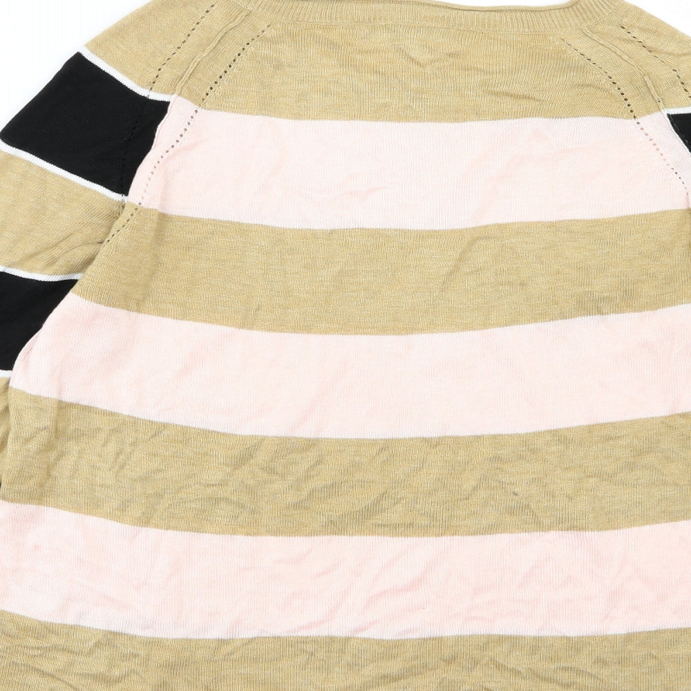 NEXT Womens Brown Striped Knit Pullover Jumper Size 18
