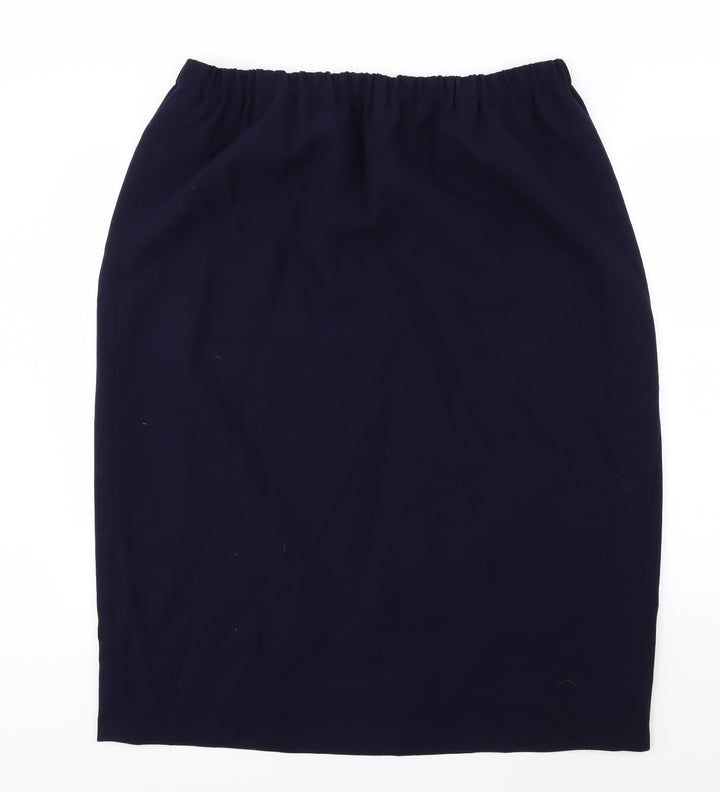 Preworn Womens Blue Rayon Straight & Pencil Skirt Size 40 in