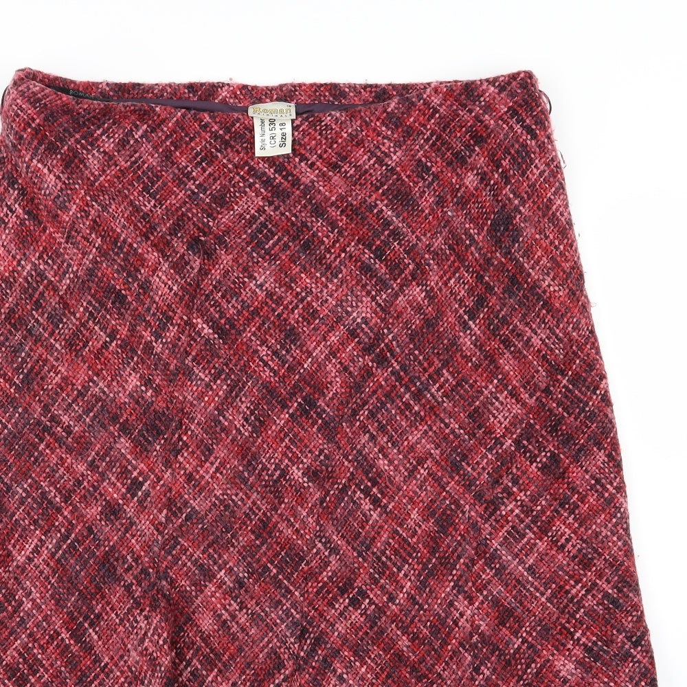 Roman Womens Multicoloured Striped Knit A-Line Skirt Size 18