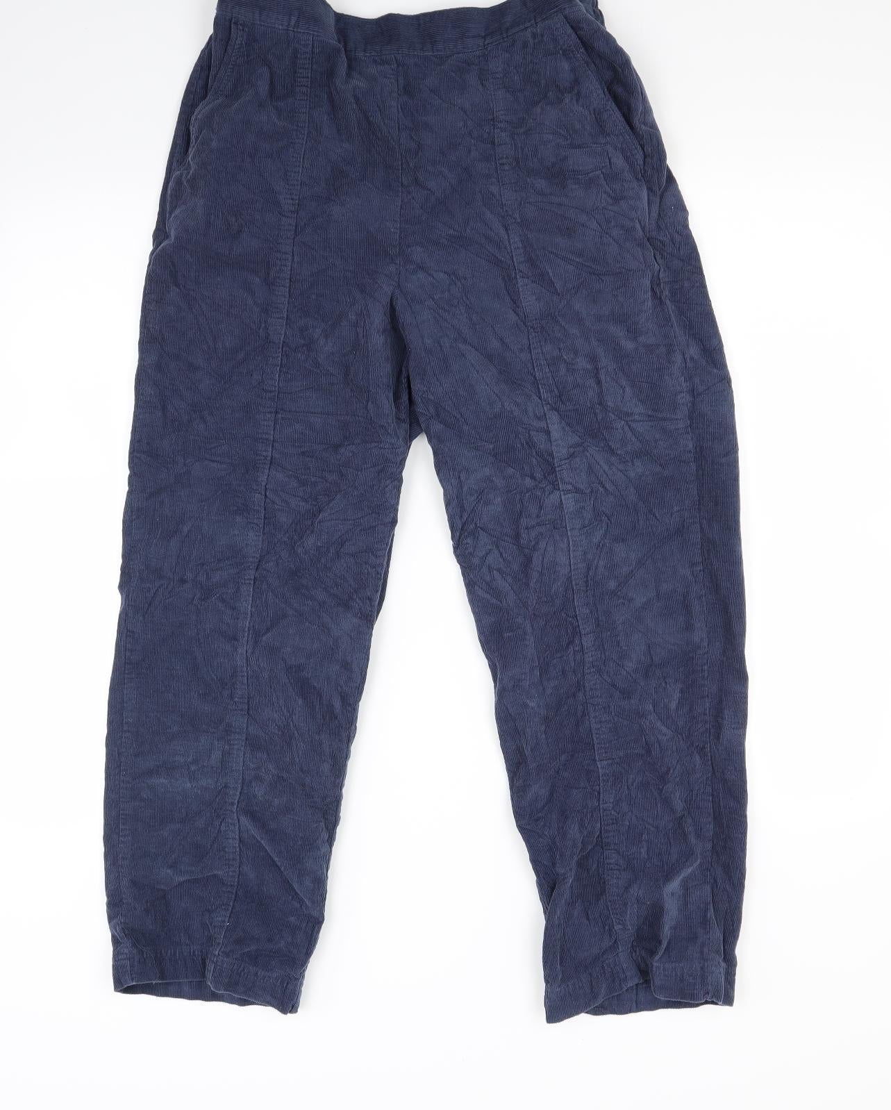 EWM Womens Blue  Corduroy Trousers  Size 10 L26 in