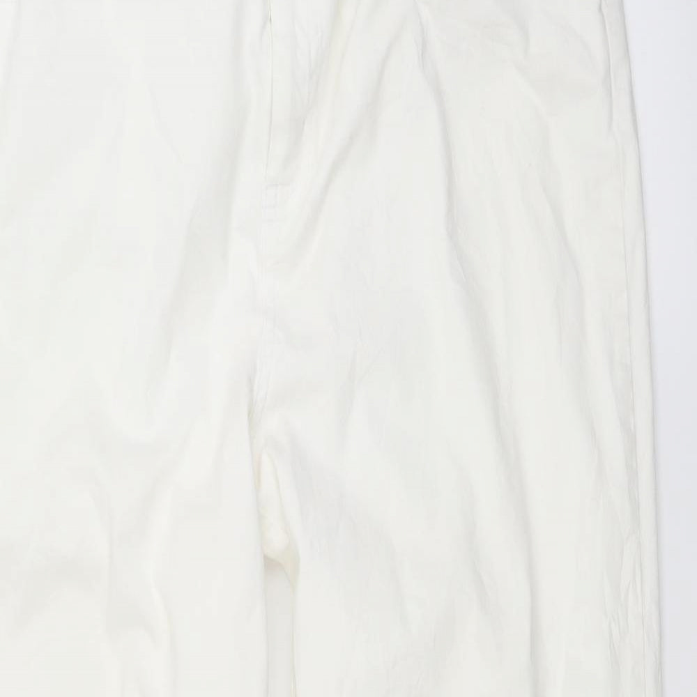 Marks and Spencer Womens White  Denim Straight Jeans Size 18 L28 in