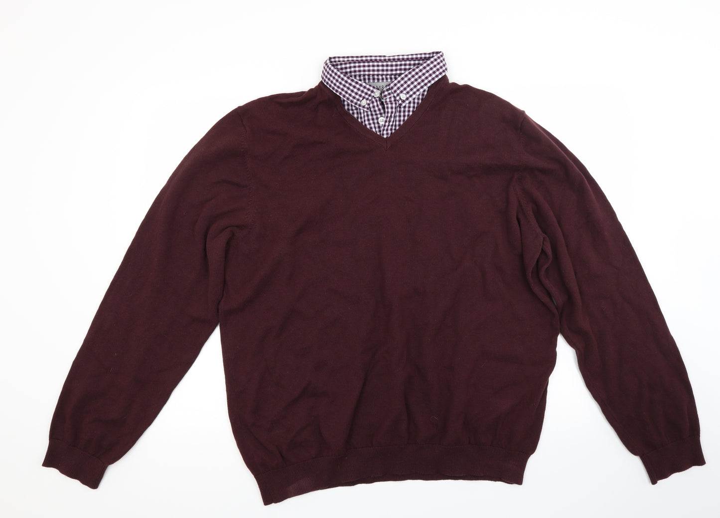 Marks and Spencer Mens Red   Pullover Jumper Size 2XL