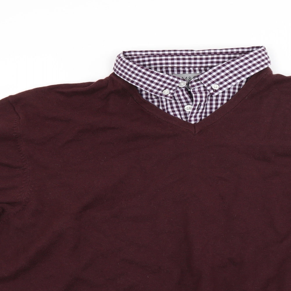 Marks and Spencer Mens Red   Pullover Jumper Size 2XL