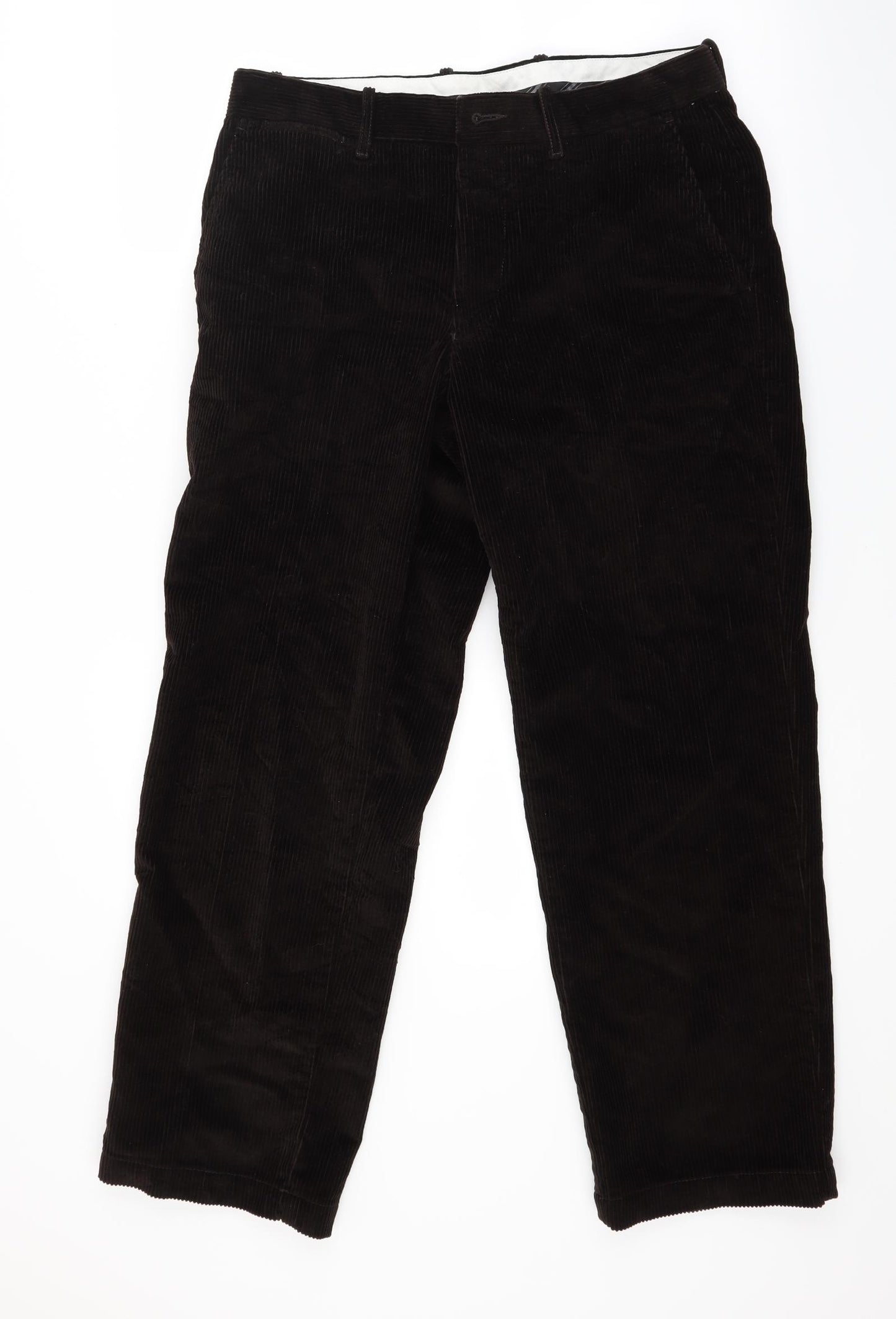 Marks and Spencer Mens Brown  Corduroy Trousers  Size 32 L29 in
