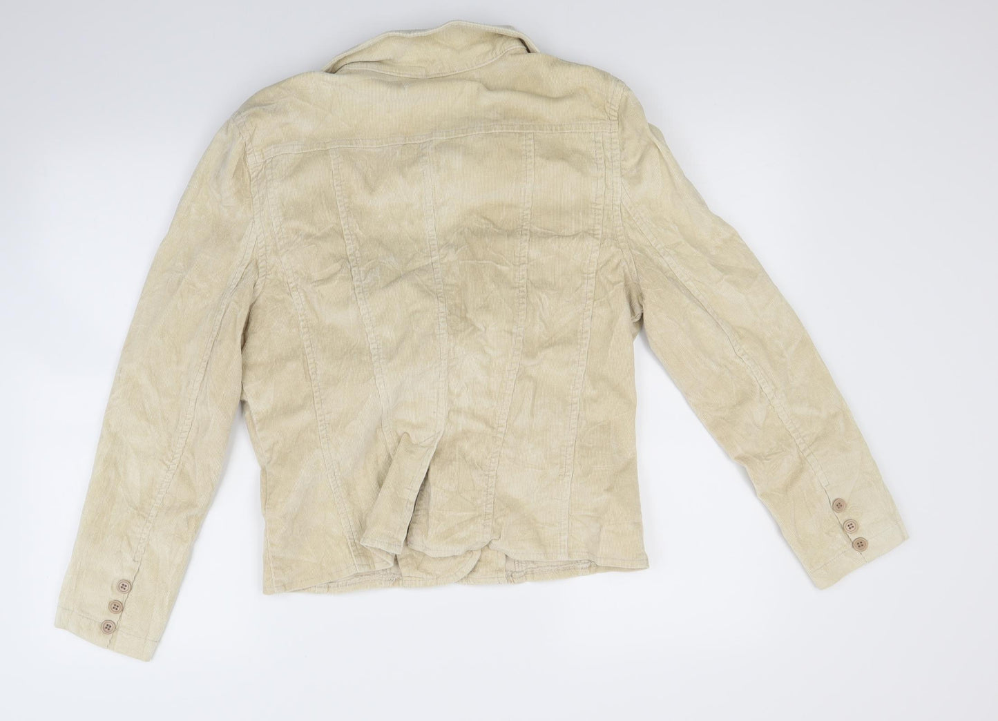 Editions Womens Beige  Corduroy Jacket Coat Size 14