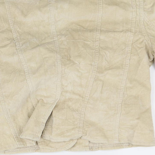 Editions Womens Beige  Corduroy Jacket Coat Size 14