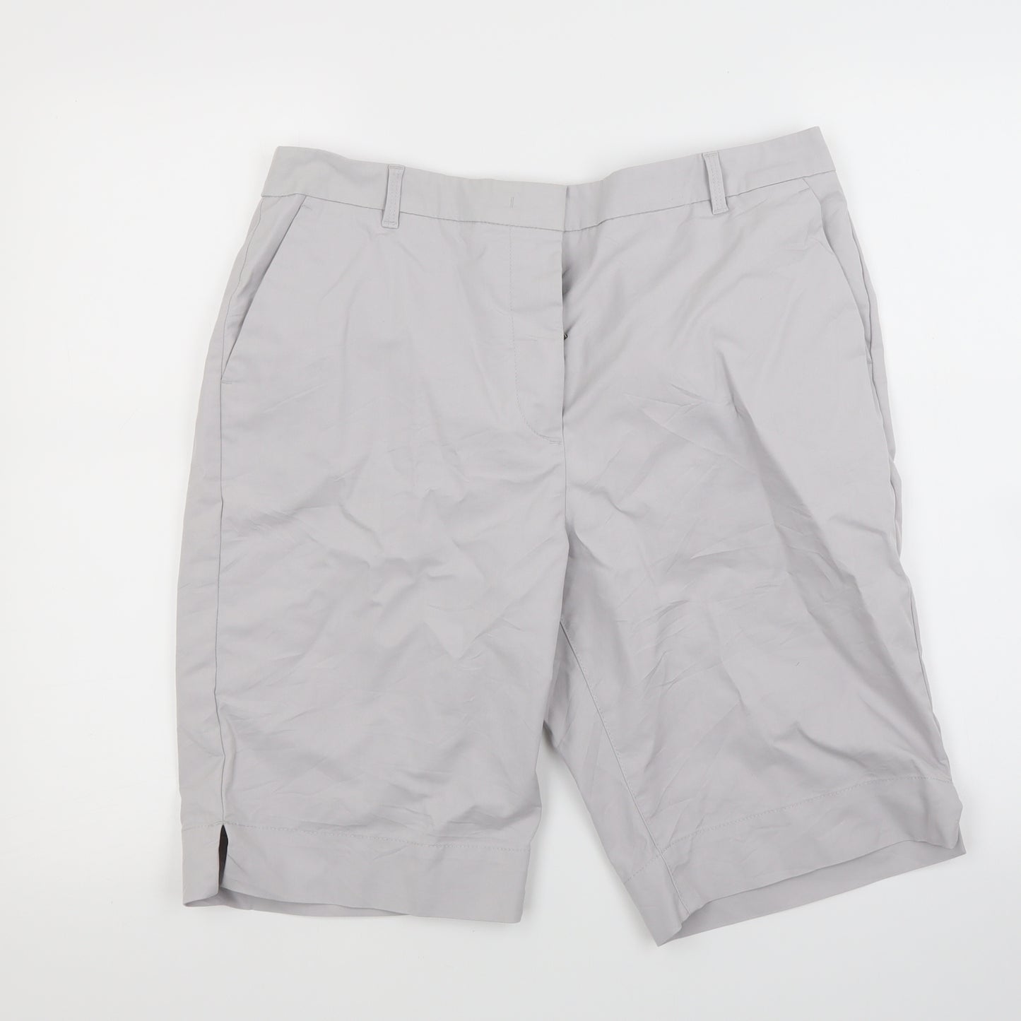 Marks and Spencer Womens Grey   Chino Shorts Size 14