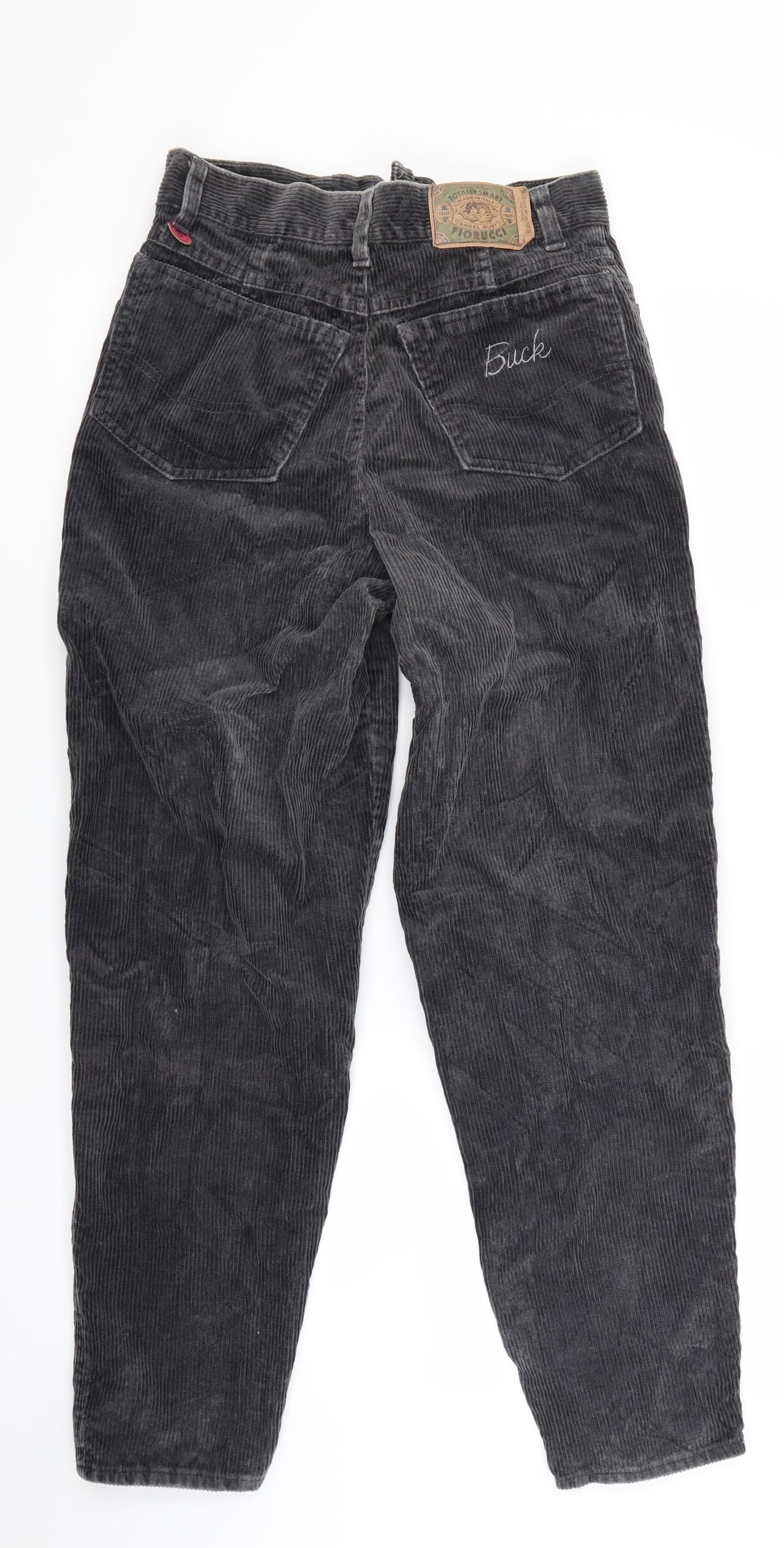 Fiorucci Mens Black  Corduroy Trousers  Size 28 L28 in