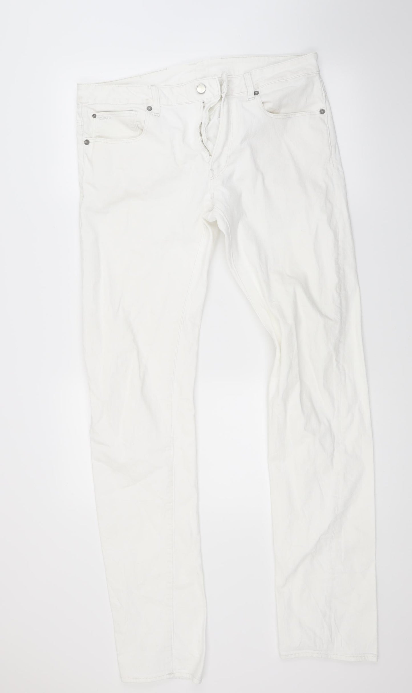 G Star Mens White  Denim Skinny Jeans Size 34 L34 in