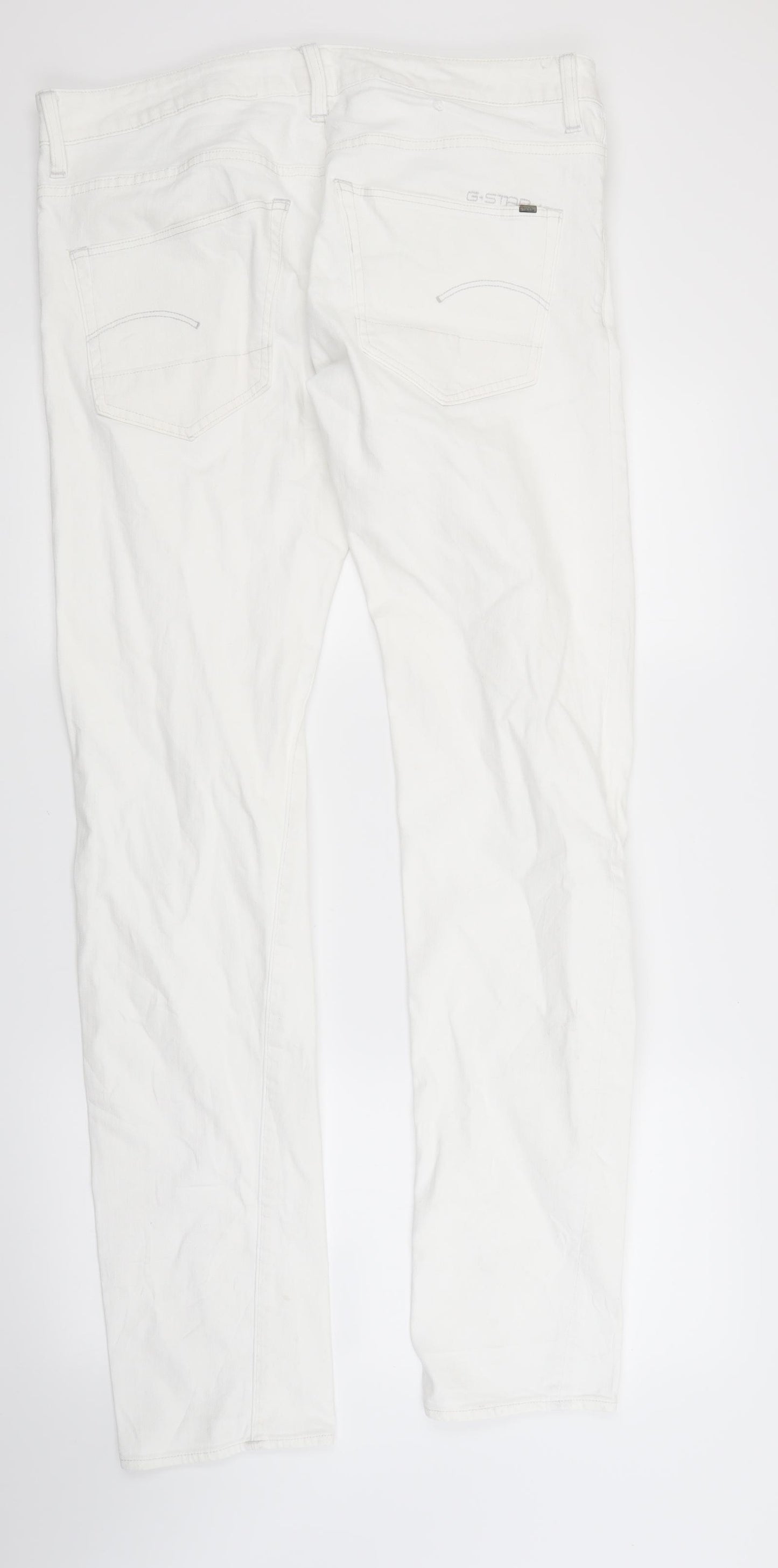 G Star Mens White  Denim Skinny Jeans Size 34 L34 in