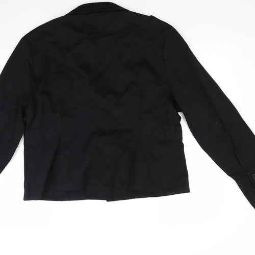 Basix Womens Black  Denim Jacket Coat Size 20