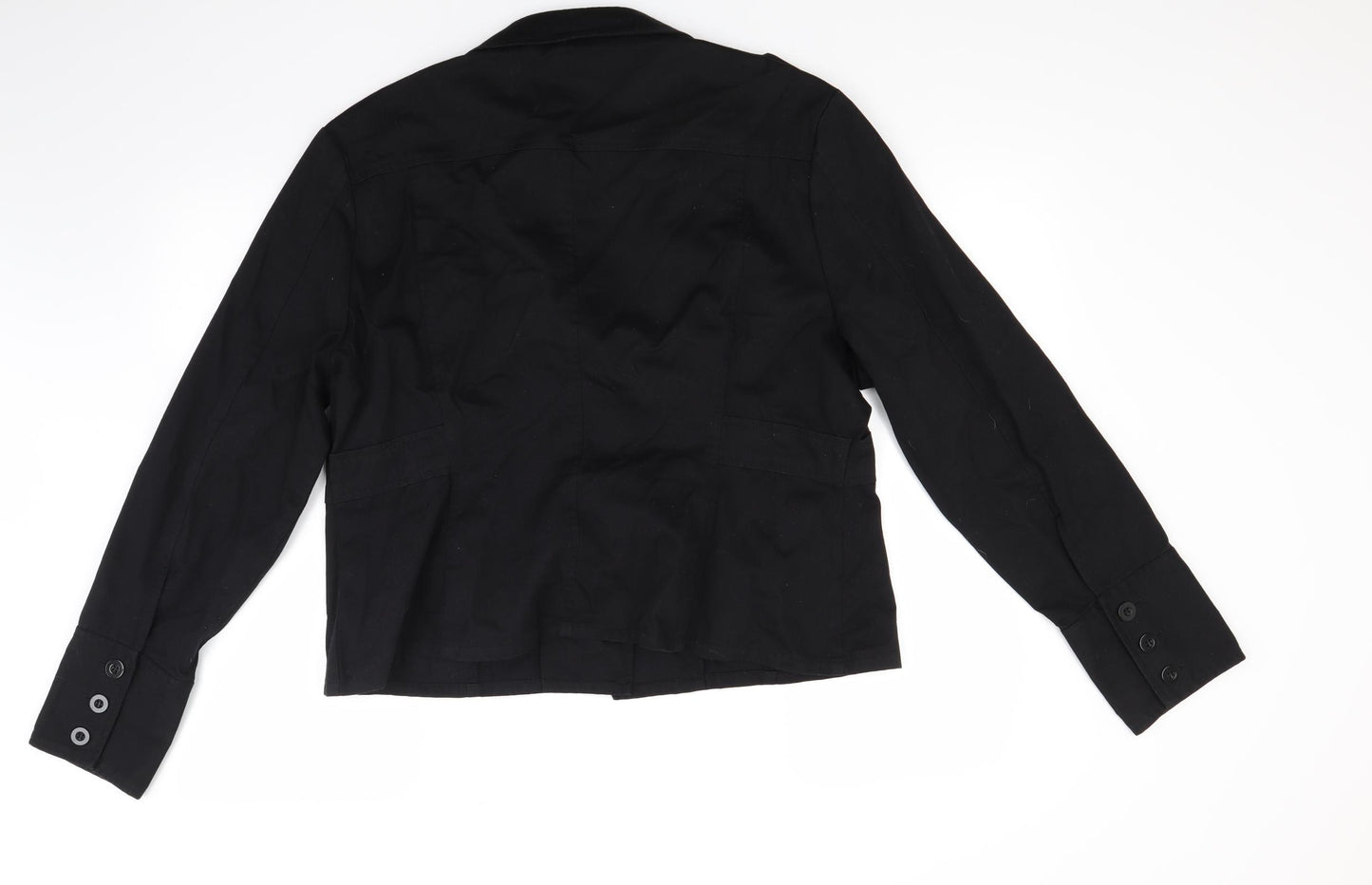 Basix Womens Black  Denim Jacket Coat Size 20