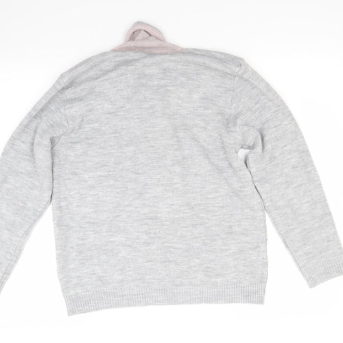 Mia Moda Womens Grey   Pullover Jumper Size M