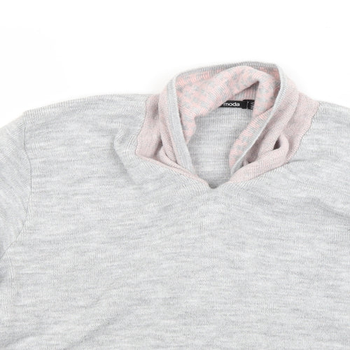 Mia Moda Womens Grey   Pullover Jumper Size M