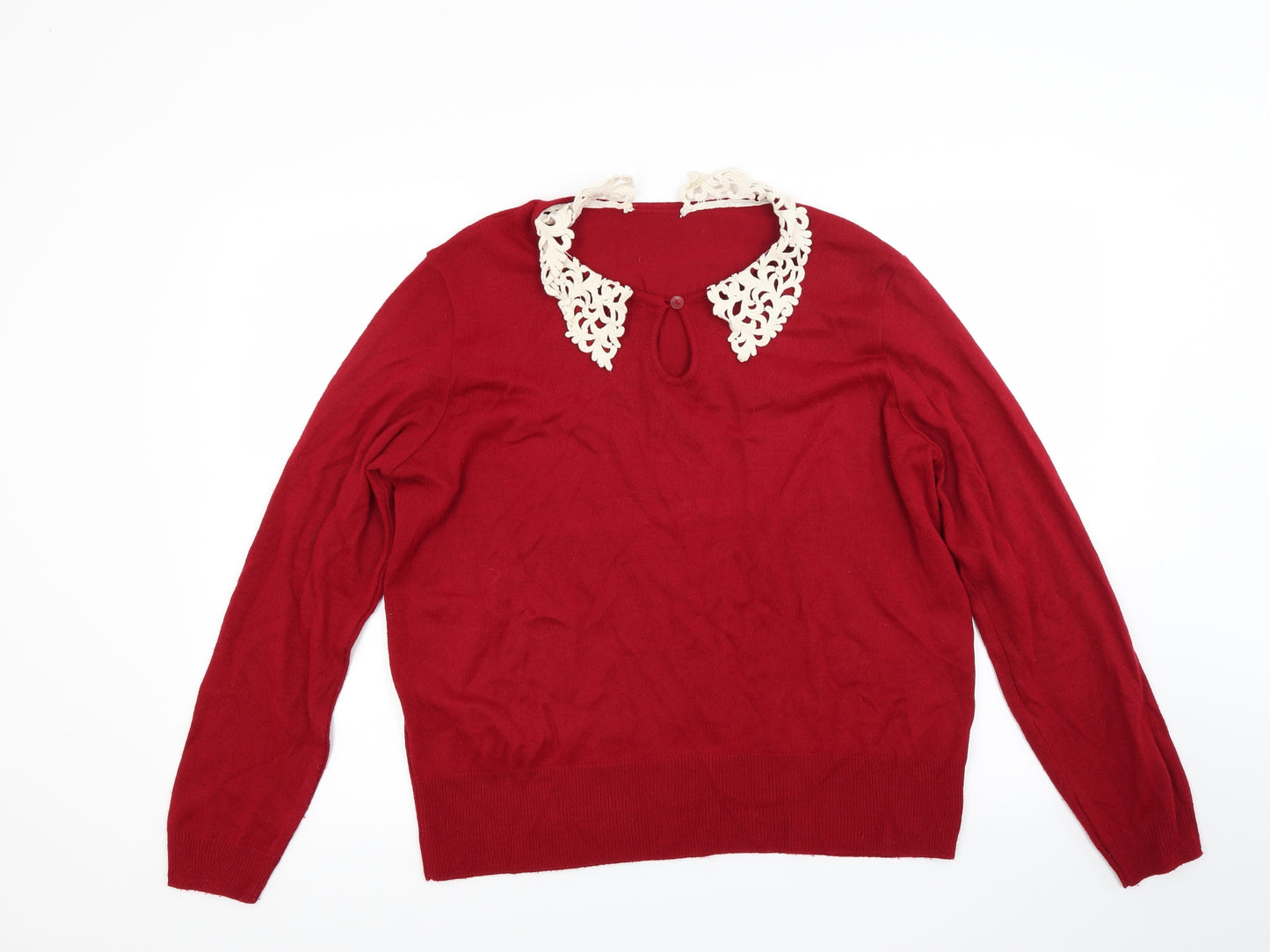 Preworn Womens Red  Knit Pullover Jumper Size L