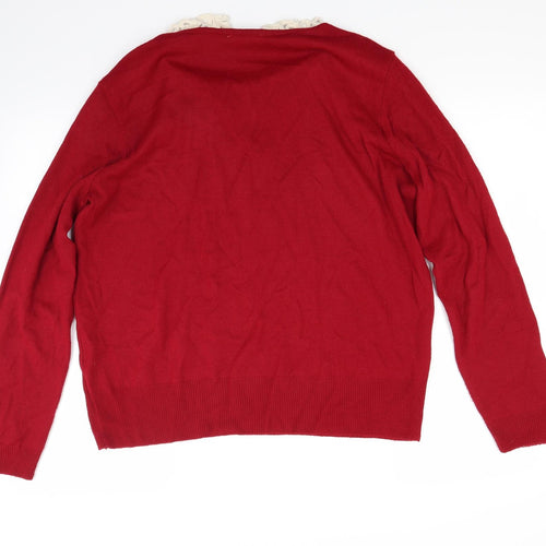 Preworn Womens Red  Knit Pullover Jumper Size L