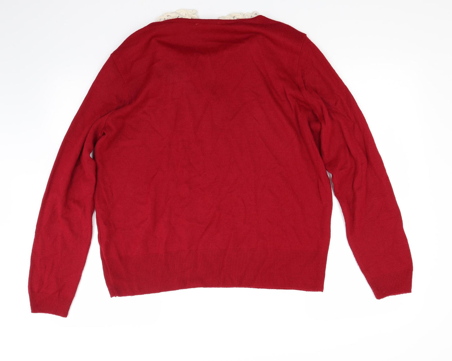 Preworn Womens Red  Knit Pullover Jumper Size L