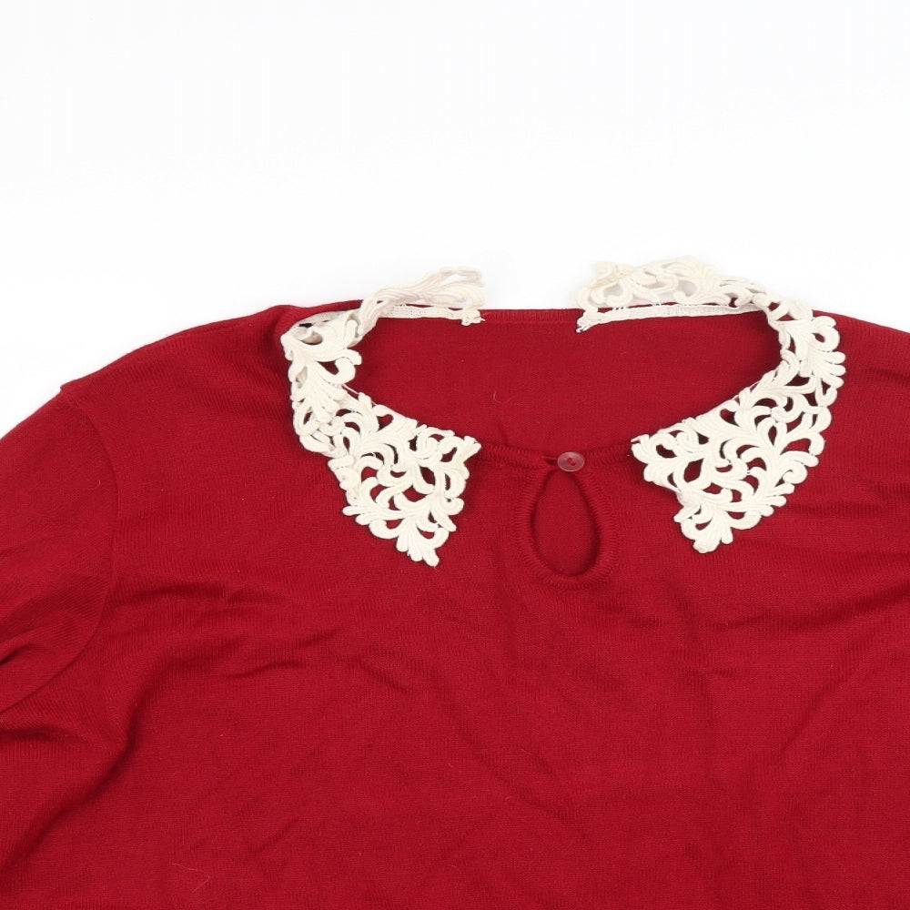 Preworn Womens Red  Knit Pullover Jumper Size L