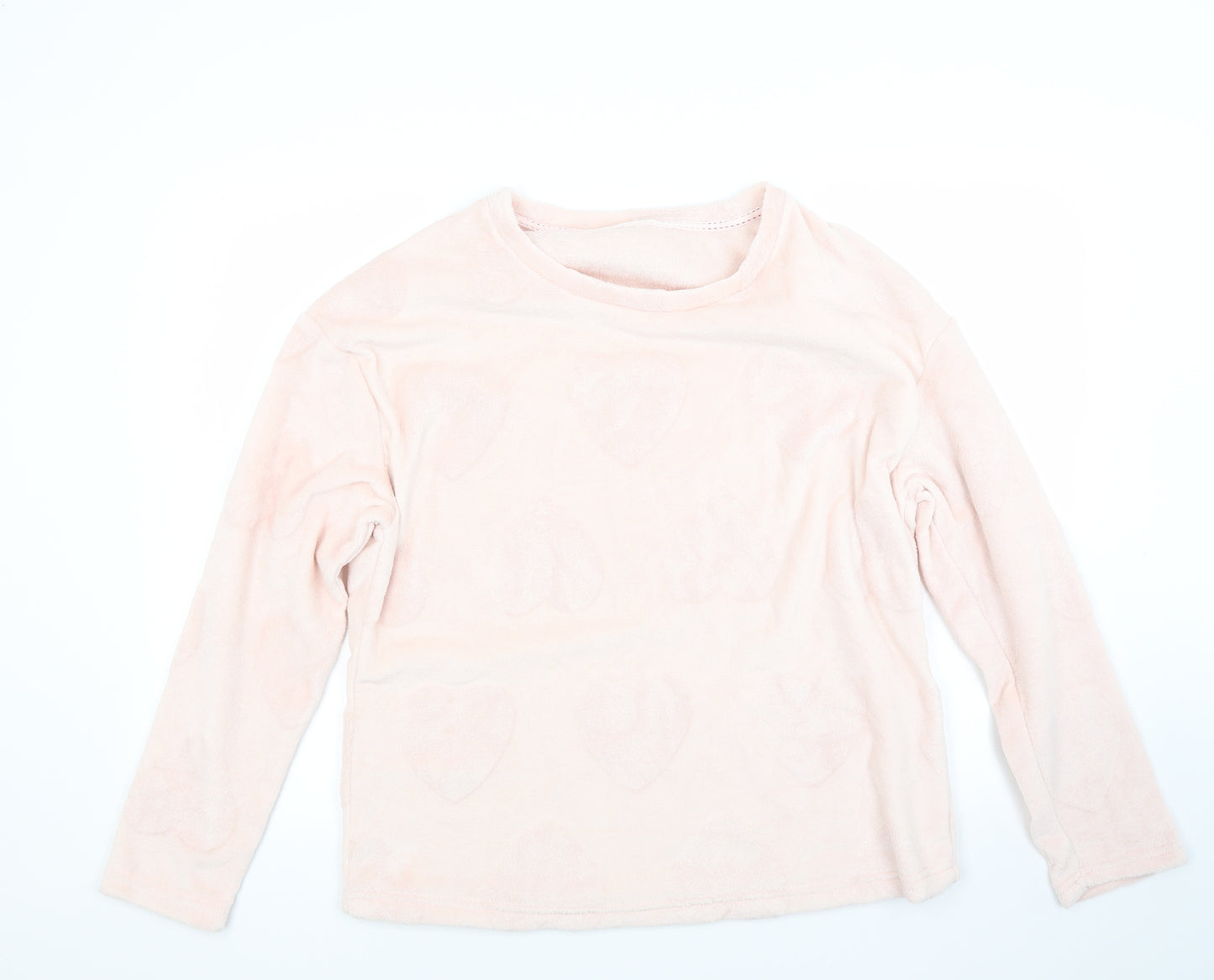 George Womens Pink Solid Fleece Top Pyjama Top Size 12