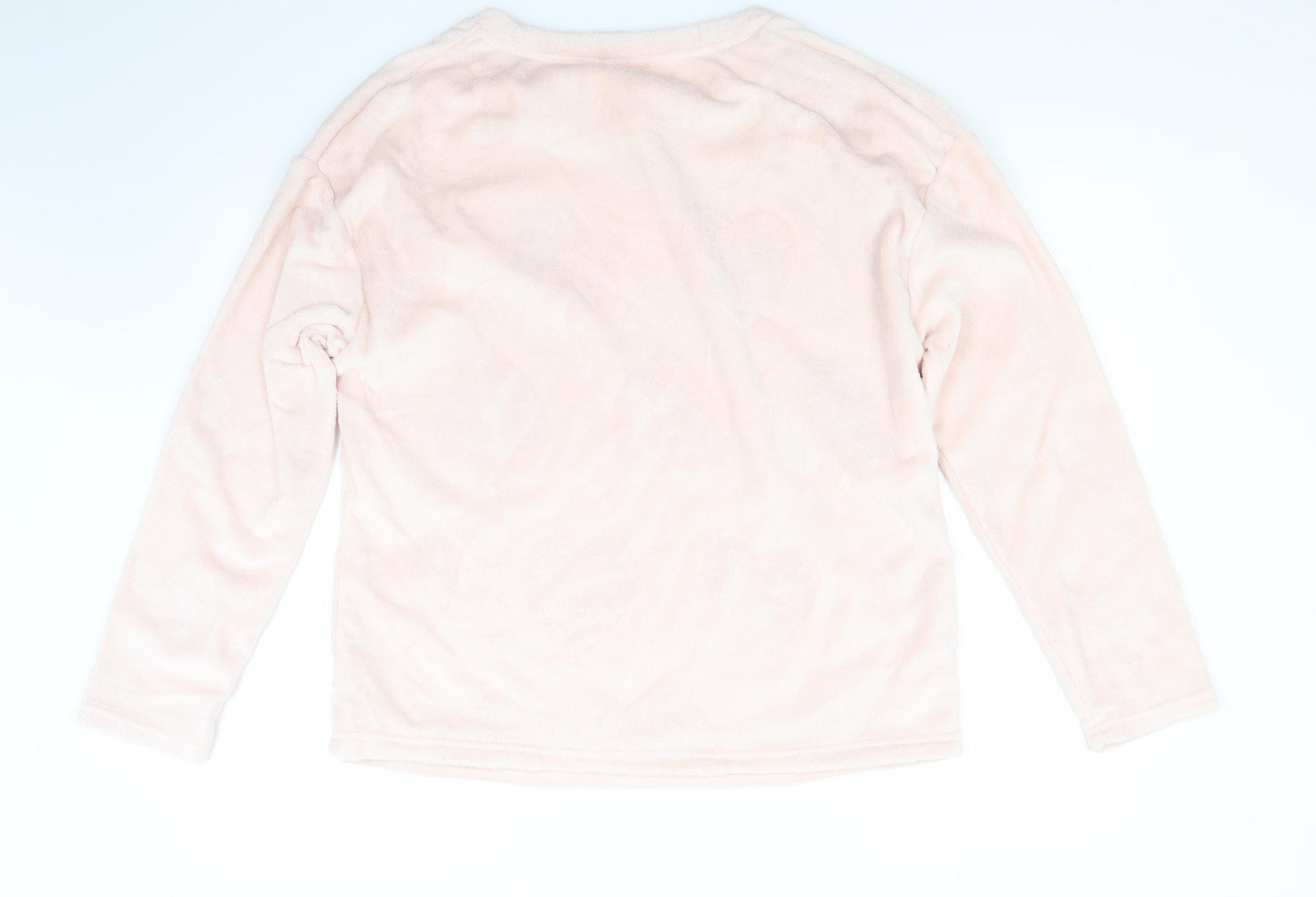 George Womens Pink Solid Fleece Top Pyjama Top Size 12