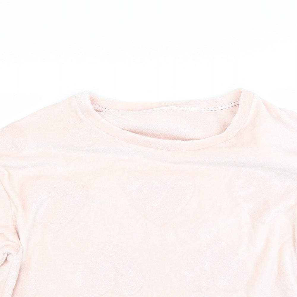 George Womens Pink Solid Fleece Top Pyjama Top Size 12
