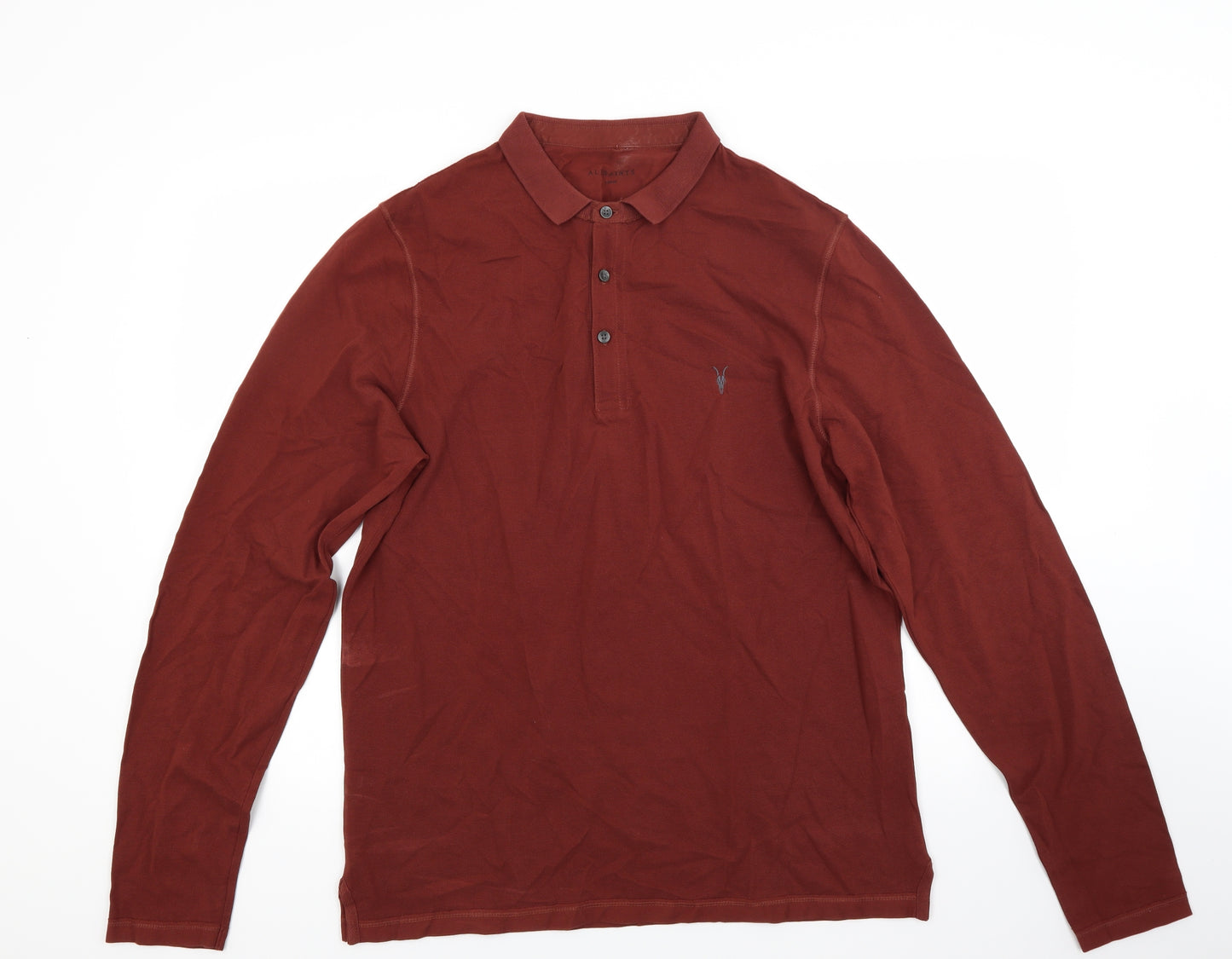 All saints Mens Brown  Jersey  Polo Size L