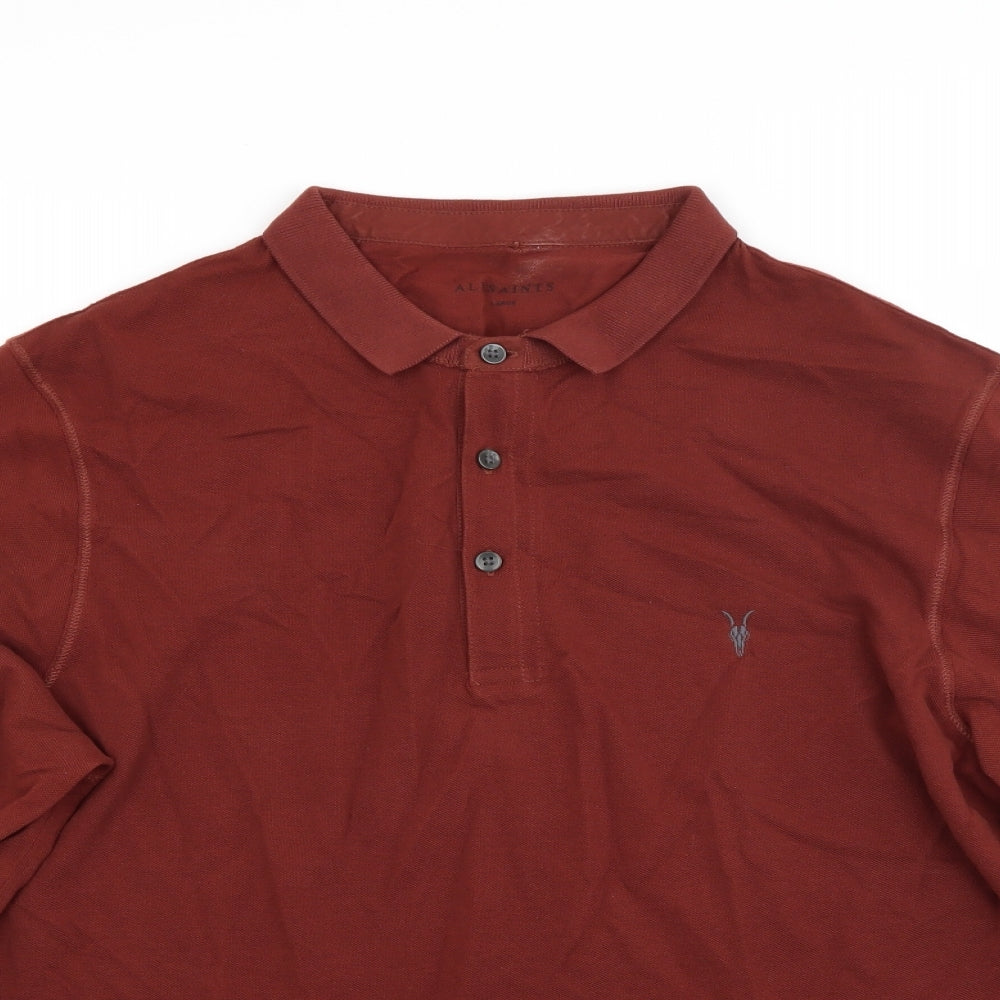 All saints Mens Brown  Jersey  Polo Size L