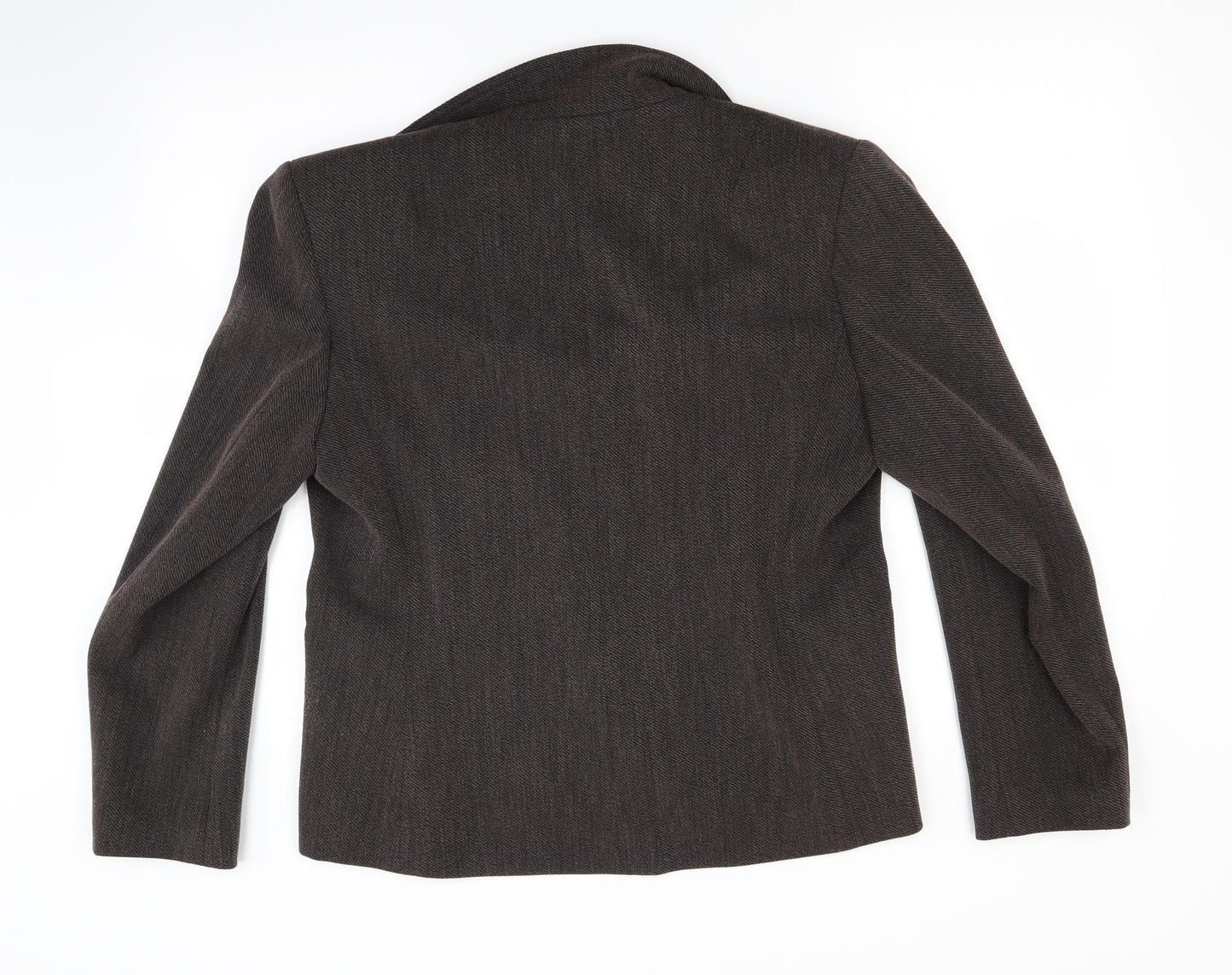 Ambience Womens Brown  Knit Jacket Blazer Size 16