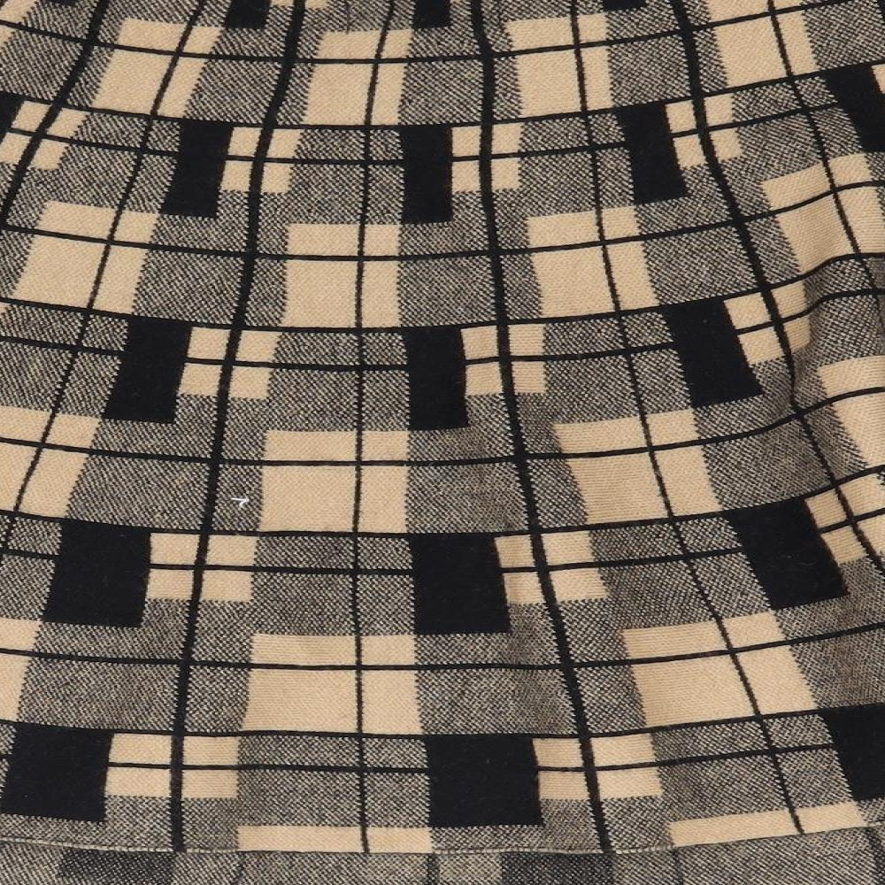 Primark Womens Brown Check Knit Mini Skirt Size L