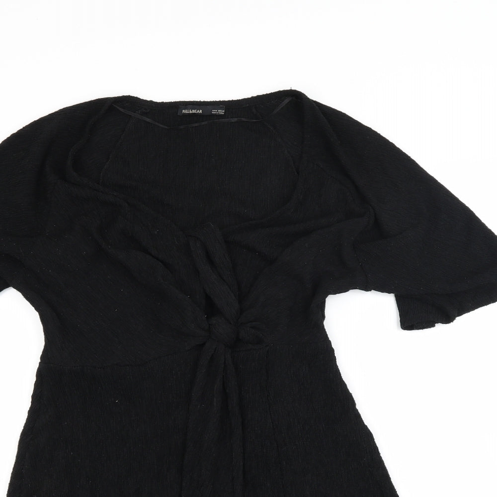 Pull & Bear Womens Black  Jacquard Fit & Flare  Size M