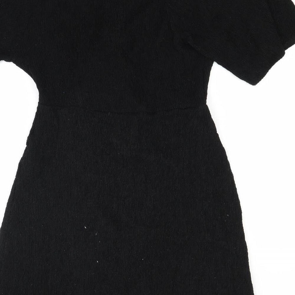 Pull & Bear Womens Black  Jacquard Fit & Flare  Size M
