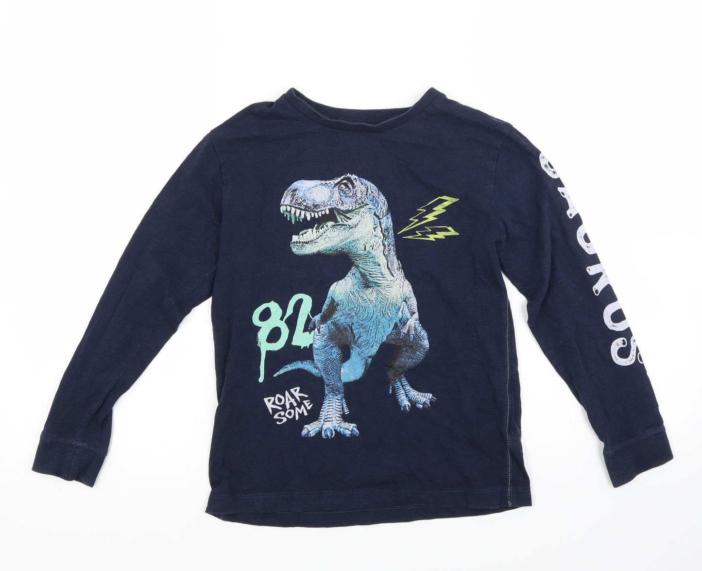 NEXT Boys Blue   Pullover Sweatshirt Size 7 Years  - T Rex
