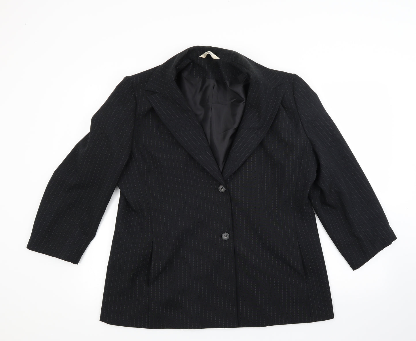 George Womens Black Striped  Jacket Blazer Size 18