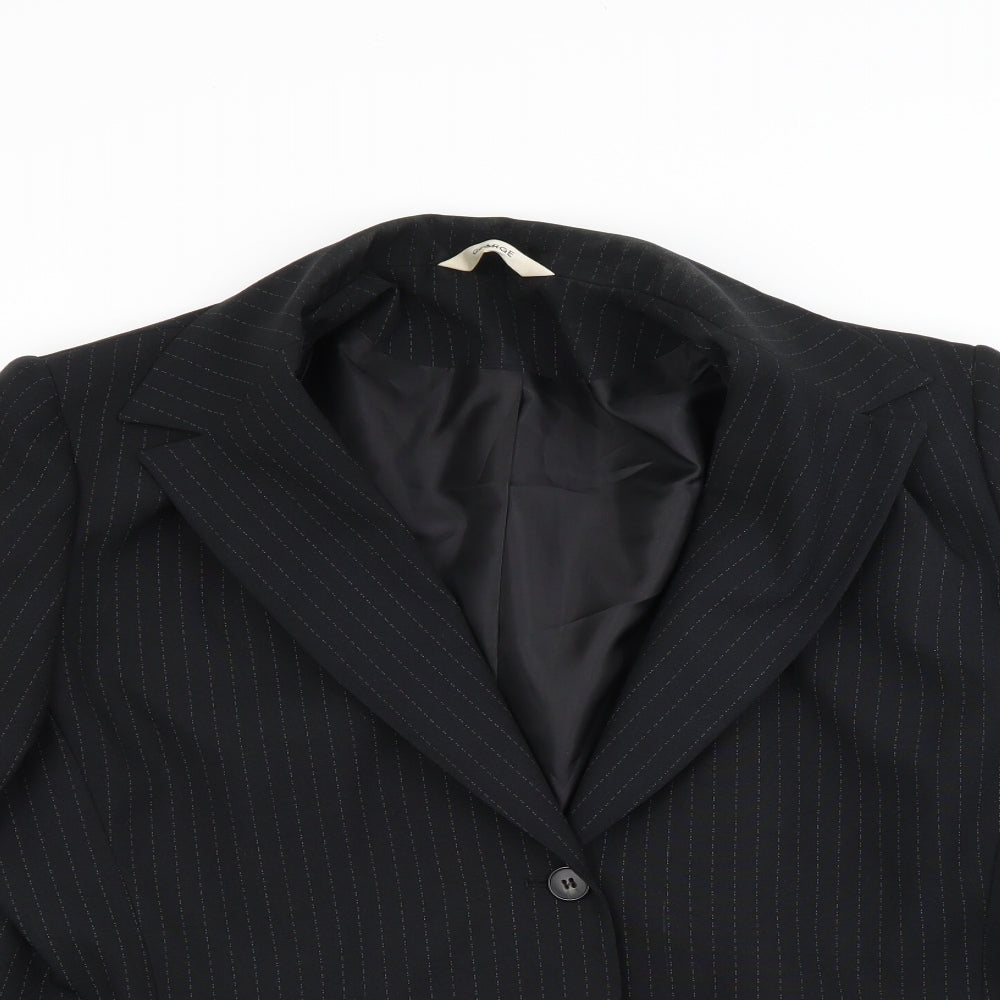 George Womens Black Striped  Jacket Blazer Size 18