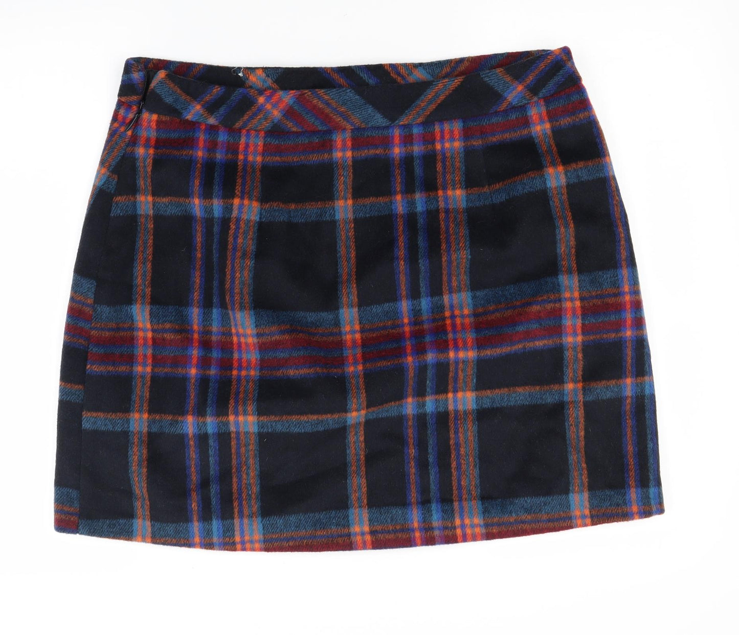 TU Womens Multicoloured Check Fleece Mini Skirt Size 16